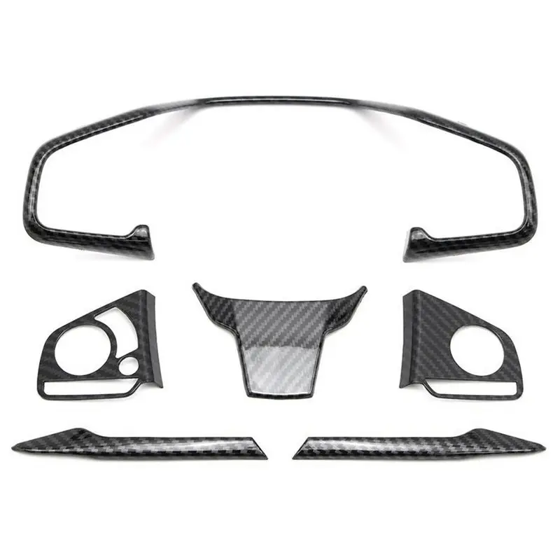 Steering Wheel Cover Trim For Honda Civic 2016 2017 2018 2019 2020 2021 Carbon Fiber Style Replacement Accessories-A61E - view 3