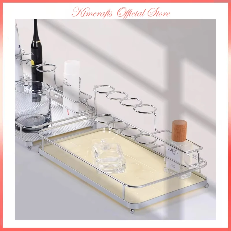 

Скандинавские аксессуары для ванной комнаты, акриловый держатель для зубных щеток, подставка для чашки для полоскания рта, держатель для зубной пасты, роскошная подставка для зубных щеток, поднос для духов