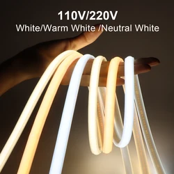 110V 220V Super Bright COB LED Strip with Switch FOB Tape Ribbon EU US Plug 35M 30M 25M 20M 15M 10M Neon Lights For Kitchen Room