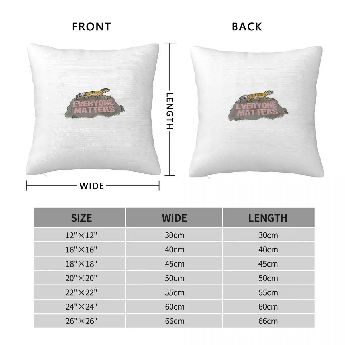Gecko Everyone Matters Pillowcase Polyester Linen Velvet Creative Zip Decorative Sofa Cushion Cover 45x45