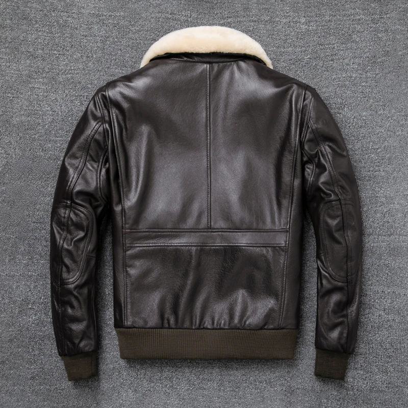 New Pilot Leather Jacket Pure Head Layer Cowhide Leather Men Plus Cotton plus-size Flight Suit Leather Jacket