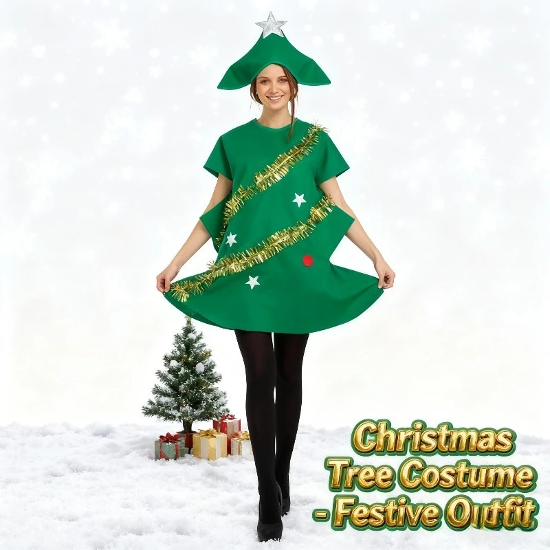 2025 شجرة عيد الميلاد تأثيري المرحلة زي، الدعامة شجرة عيد الميلاد الكبار عطلة الزي #1