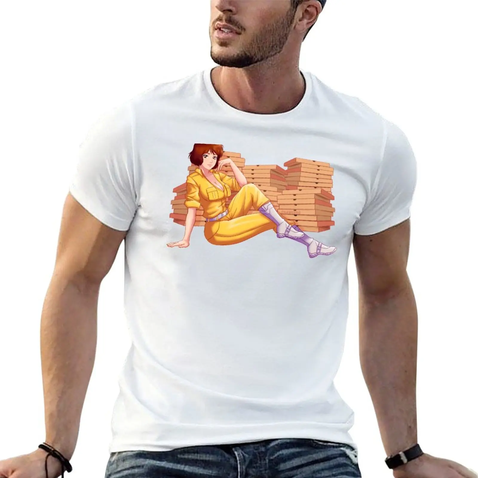 April O'Neil T-Shirt Retro Style Print Casual Top