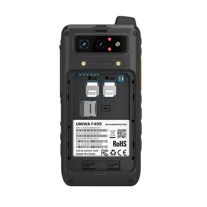 UNIWA F400 Rugged PDA with PoC Walkie Talkie Zello IP65 Smartphone Android 15 4350mAh 4.0 Inch 4G Global Range Walkie Talkie NFC