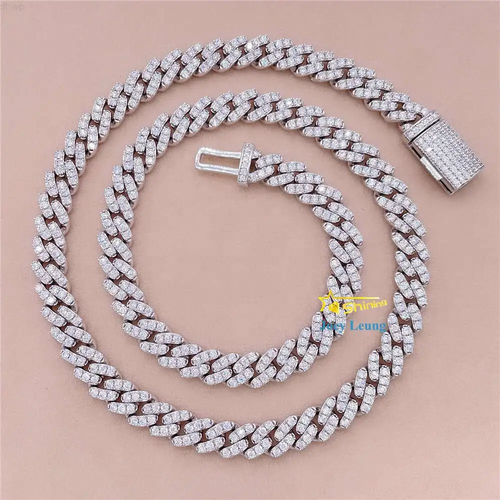 Gra Certificate Pass Diamond Tester Vvs Moissanite Diamond 8mm Round Edged Hip Hop Iced Out Jewelry Cuban Link Chain Necklaces