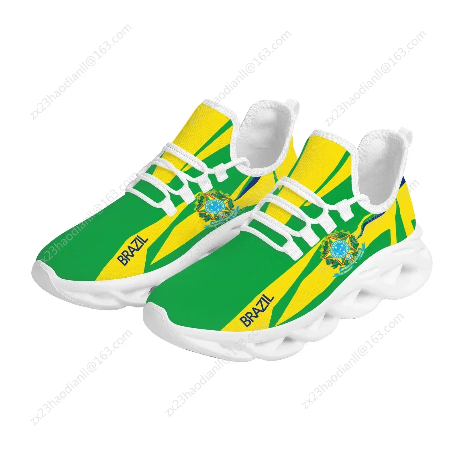 

Brazil National Emblem Brand Design Platform Sneakers Large Pentagram Pattern Lace-up Casual Shoes New Breathable Jogging Shoes