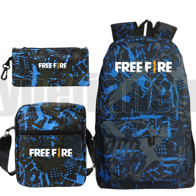 Hot Game Free Fire Backpack Women Cosmetic Bag Zipper Bag Pack Laptop Girl Travel bag Kids Pencil Case Children School Book bags