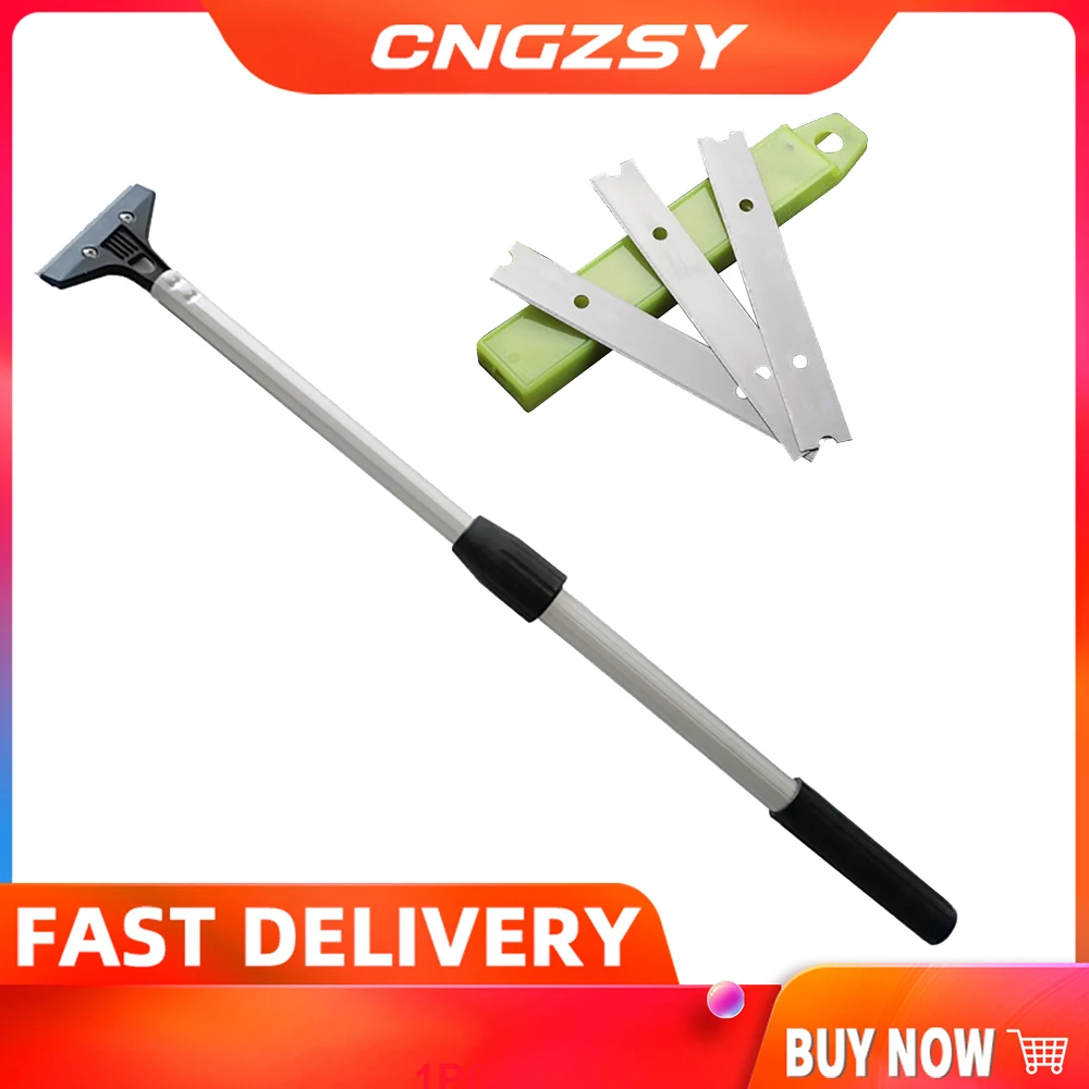 

Long Handle Squeegee 4inch Stainless Steel Blade Car Window Corner Tinting Scraper Glass Water Remover House Cleaning Tool E48