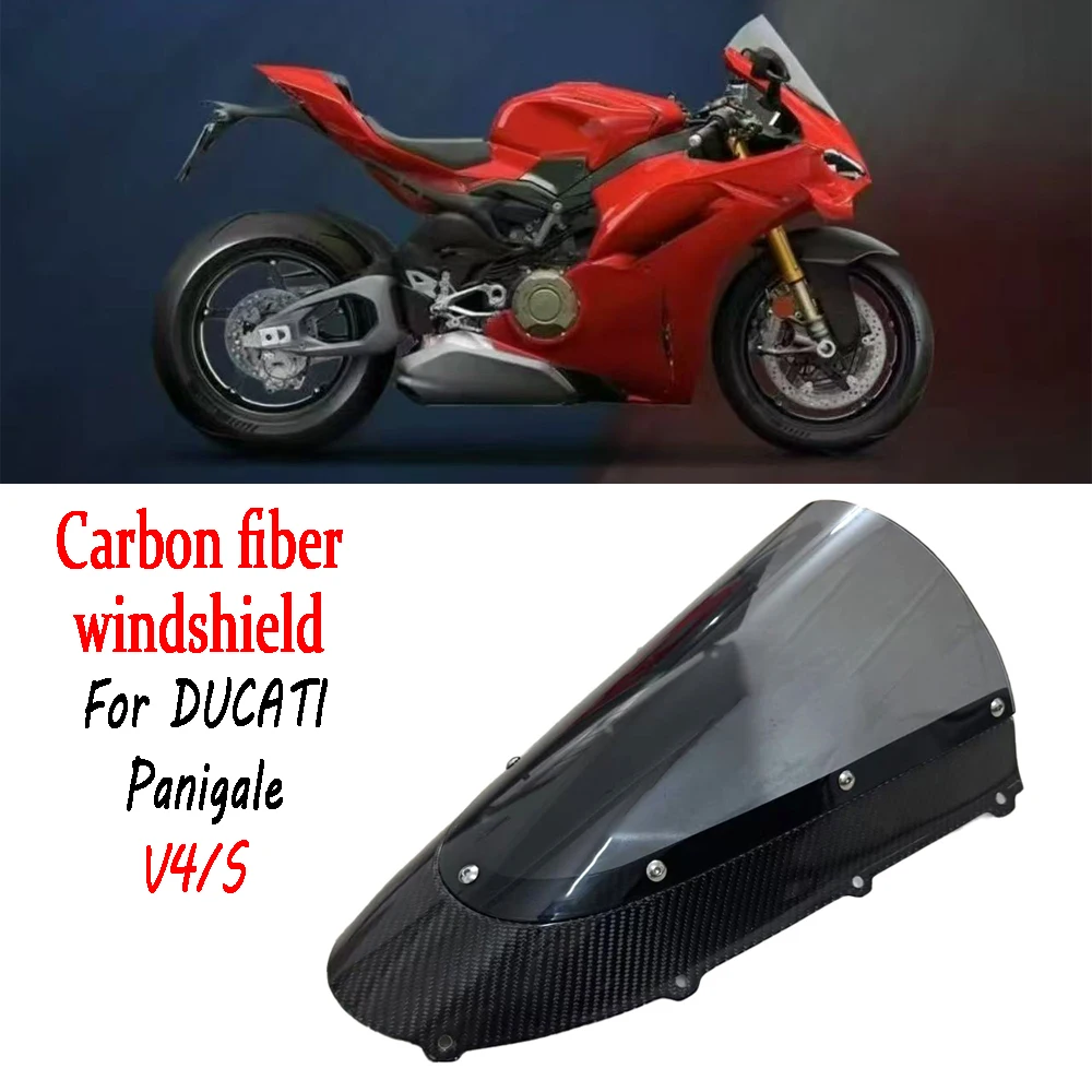 

Windscreen For DUCATI Panigale V4 V4s Motorcycle Carbon Fiber Front Windshield Wind Shield Air Deflector2025+