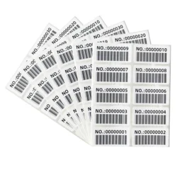 40X20mm continuously numbered label sticker 600dpi HD Pre-printed barcode serial number can be customized 500PCS