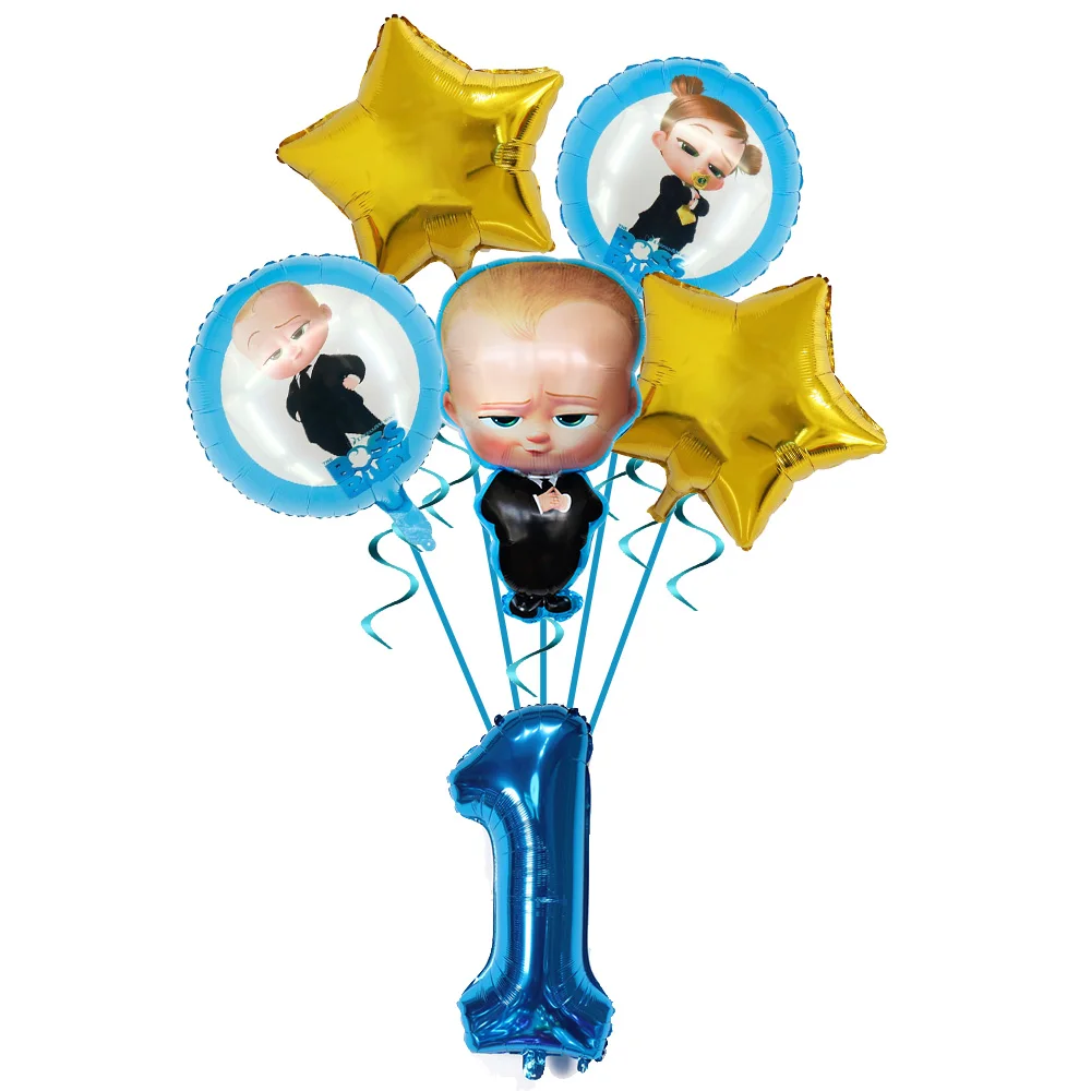 Boss Baby Cartoon Geburtstagsparty Dekorationen Hintergrundbanner Teller Becher Servietten Tischdecke Ballons Jungen Mädchen Party Babyparty – Detail 24