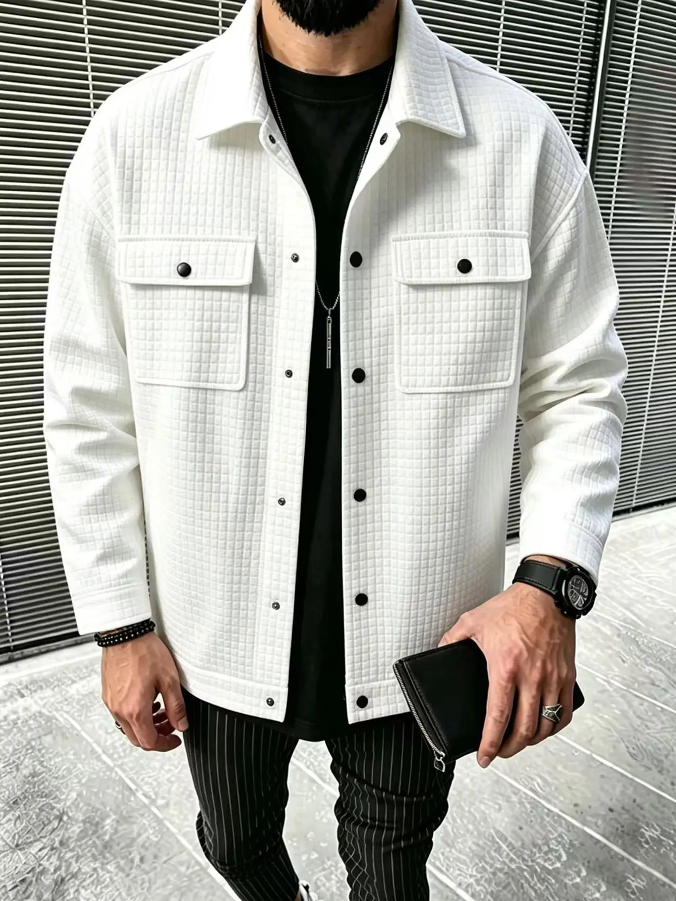 Men's Casual Plaid Jacket Coat - Fashionable Versatile Outerwear for Leisure & Formal Occasions