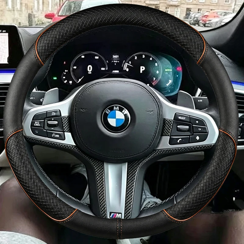 Hand-stitched Black Super-fine Suede Car Steering Wheel Cover for bmw M Sport G30-G32 G20 G21 G11 G14-G16 X3 G01 X4 G02 X5 view 5