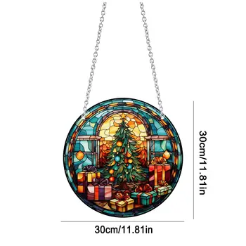 陽光捕捉器面板 陽光捕捉器 牆掛裝飾 壓克力家居裝飾面板 彩色聖誕場景 窗牆掛飾品 8 最佳銷售 亞克力牆飾 - №5