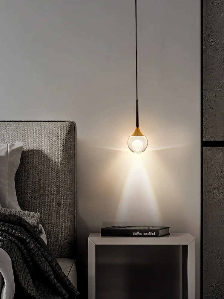 

Minimalist, small chandelier, design, light luxury, crystal lamp, bedside, duplex building, hollow, living room