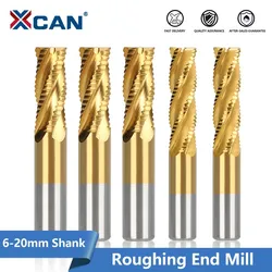 XCAN-Desbaste End Mill HSS Cortadores, 4 Flauta, 6 a 45mm, Metal Alumínio, Usinagem De Aço, Ferramenta De Metal De Baixa Velocidade