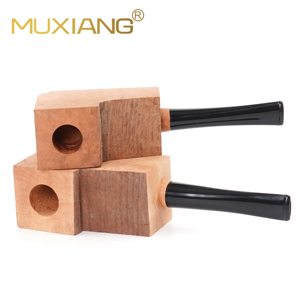 Handmade DIY wood crafts ,  tobacco pipe with bowl ,  briar wood block smoking pipe ,  3/9mm filter pipe ，Model Block Kit