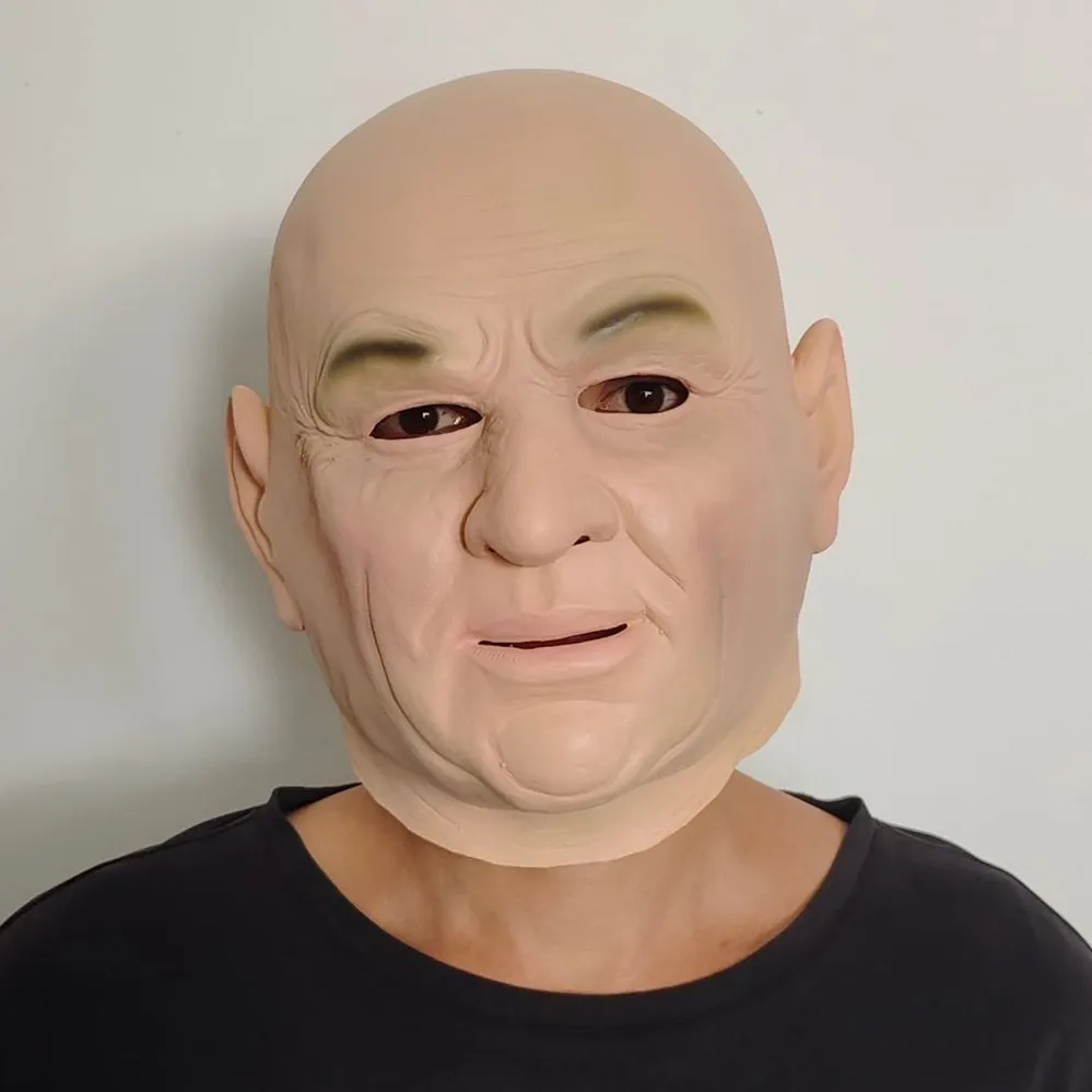 Lebendige Latex-Maske für Ältere Männer mit Realistischer Hauttextur, Ganzkopfmaske für Glatzköpfige Männer, für Karneval, Themenpartys, Cosplay und Kostümzubehör – Detail 6