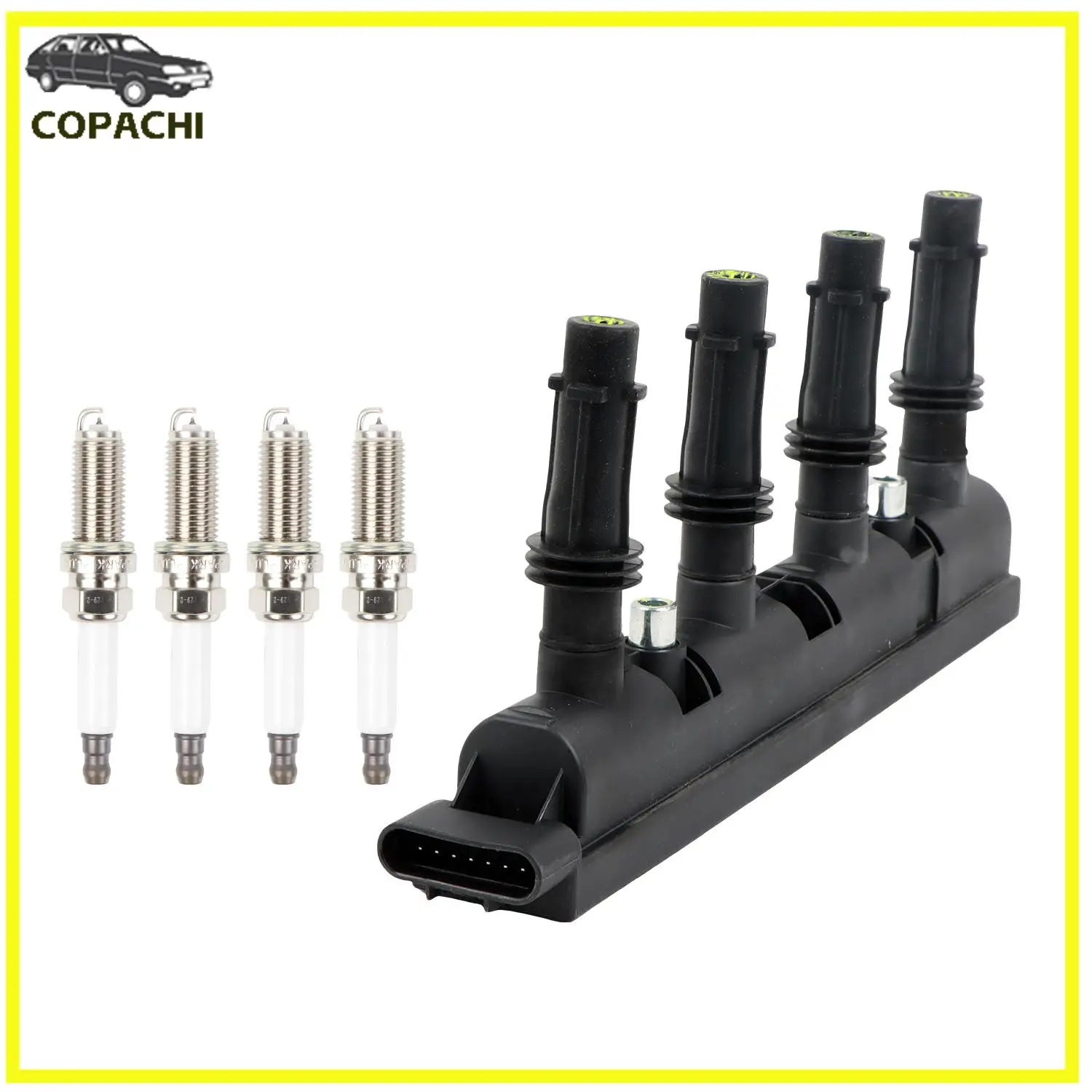 1pc 12V Ignition Coil + 4pcs Iridium Spark Plugs For 1.4L Buick Encore Chevy Cruze Sonic Trax UF669 Engine Car Accessories Parts