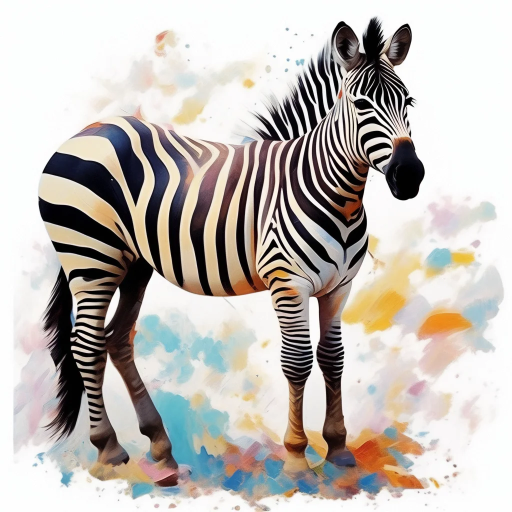 

785855 Zebra Animal Oil Painting