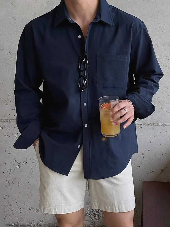 

Мужская рубашка свободного кроя из льна и хлопка, тонкая, дышащая, с длинным рукавом, с защитой от солнца, повседневная, в стиле кардигана