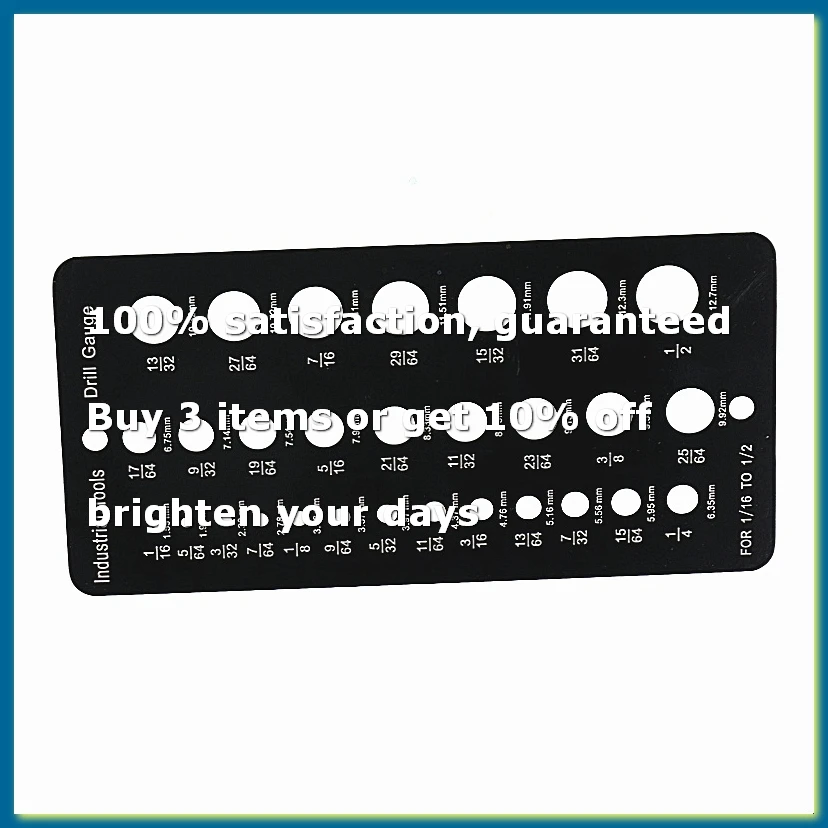 Drill Bit Gauge 1/16 Inch to 1/2 Inch Screw Size and Thread Gauge Inches Decimal Guide