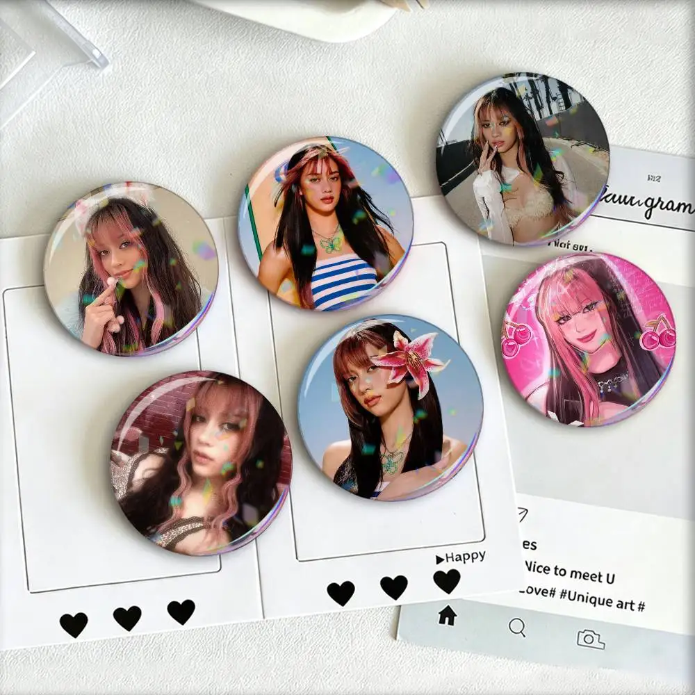 K-KATSEYE Megan  Laser Badge Applicable For Backpack Clothes Hats Decor Creative Accessories