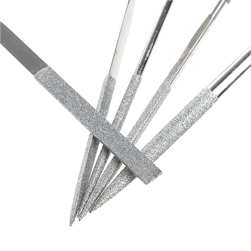 10Pcs Diamond Needle File Set 3x140mm Mini Needle File Kit For Stone Glass Metal Carving Craft Hand Tools Needle File Set