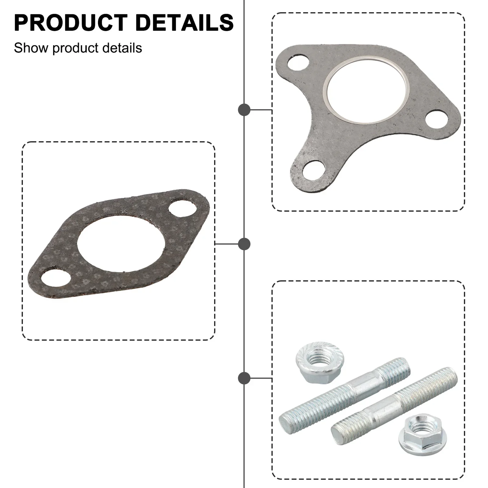 Precision Fit Muffler Gasket With Hardware For Honda For GX390 For GX340 For GX270 GX240 13HP 11HP 9HP 8HP Motor Driven Tools