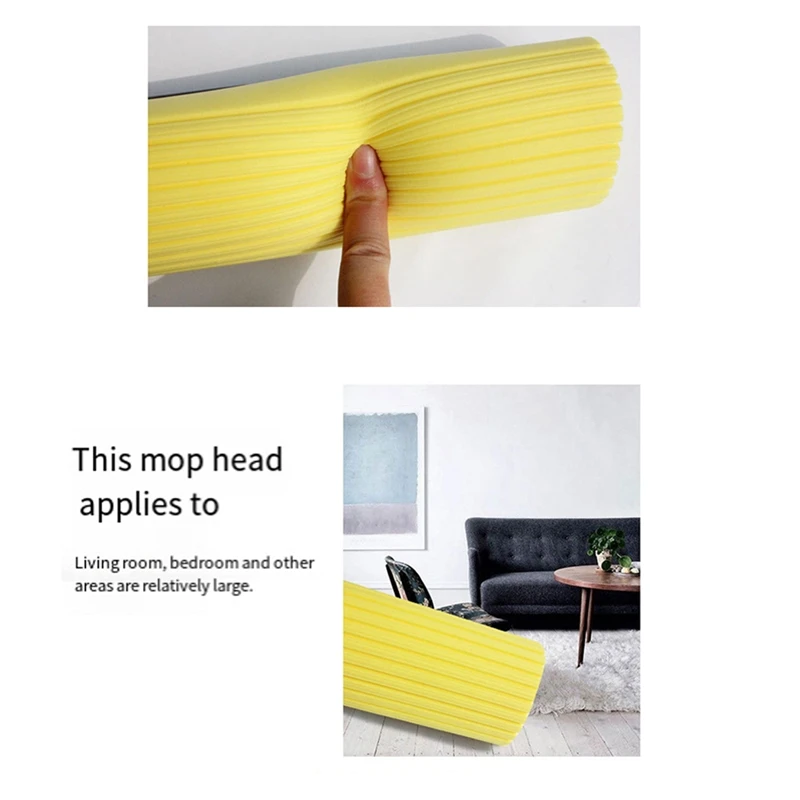 Mop Roller Head Refill Sponge Refills Cleaning Pads Absorbent Replacement Wet Mopping Clothes Spare Parts Parts Eraser 4Pack