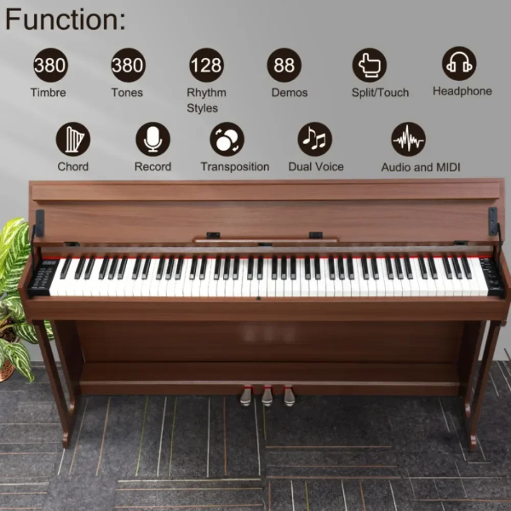 GDP-107 88 Key Standard Full Weighted Keyboards Digital Piano with Furniture Stand Audio and MIDI Bluetooth Triple Pedals Piano