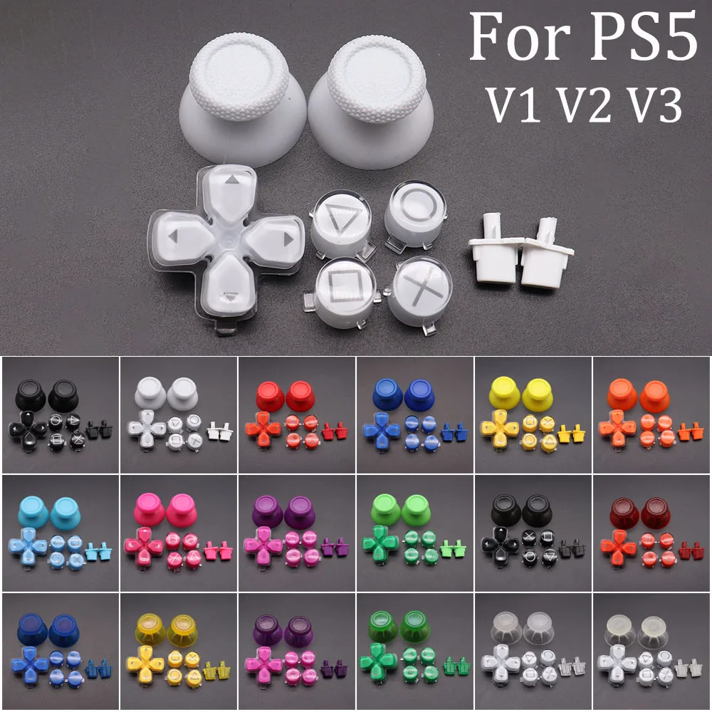 

For PS5 V1 V2 V3 Controller Button Cross ABXY D Pad Driection Key Kit &Analogue Thumbsticks Caps Mush & option and Share Buttons
