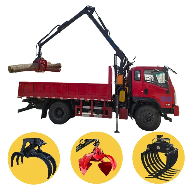 Special timber grab Truck Mounted crane for delivery timber