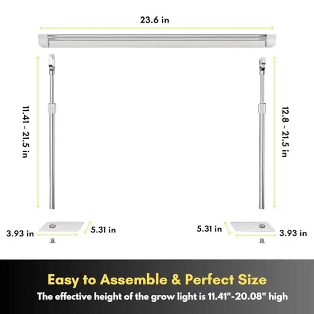 LED Grow Light Stand ในร่มเมล็ดเริ่มต้นปรับความสูงเต็มสเปกตรัมตาราง Strong Light 3 โหมดขาตั้งโลหะ Easy Assembly