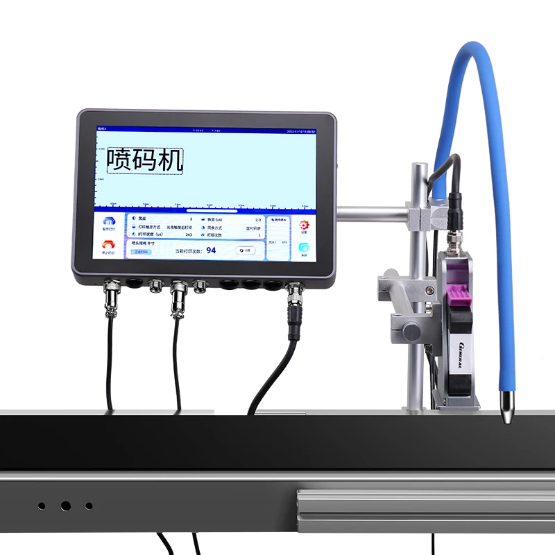 

New Semi-Automatic Thermal TIJ Online Batch Inkjet Printer Coding Machine Conveyor Fast Dry Ink 1 Year Warranty Multifunction