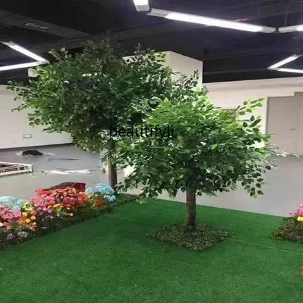 Simulation Banyan Tree Large Fake Trees Shape Decorative Landscaping Big Tree Green Plant Living Room Wish Landscape Tree