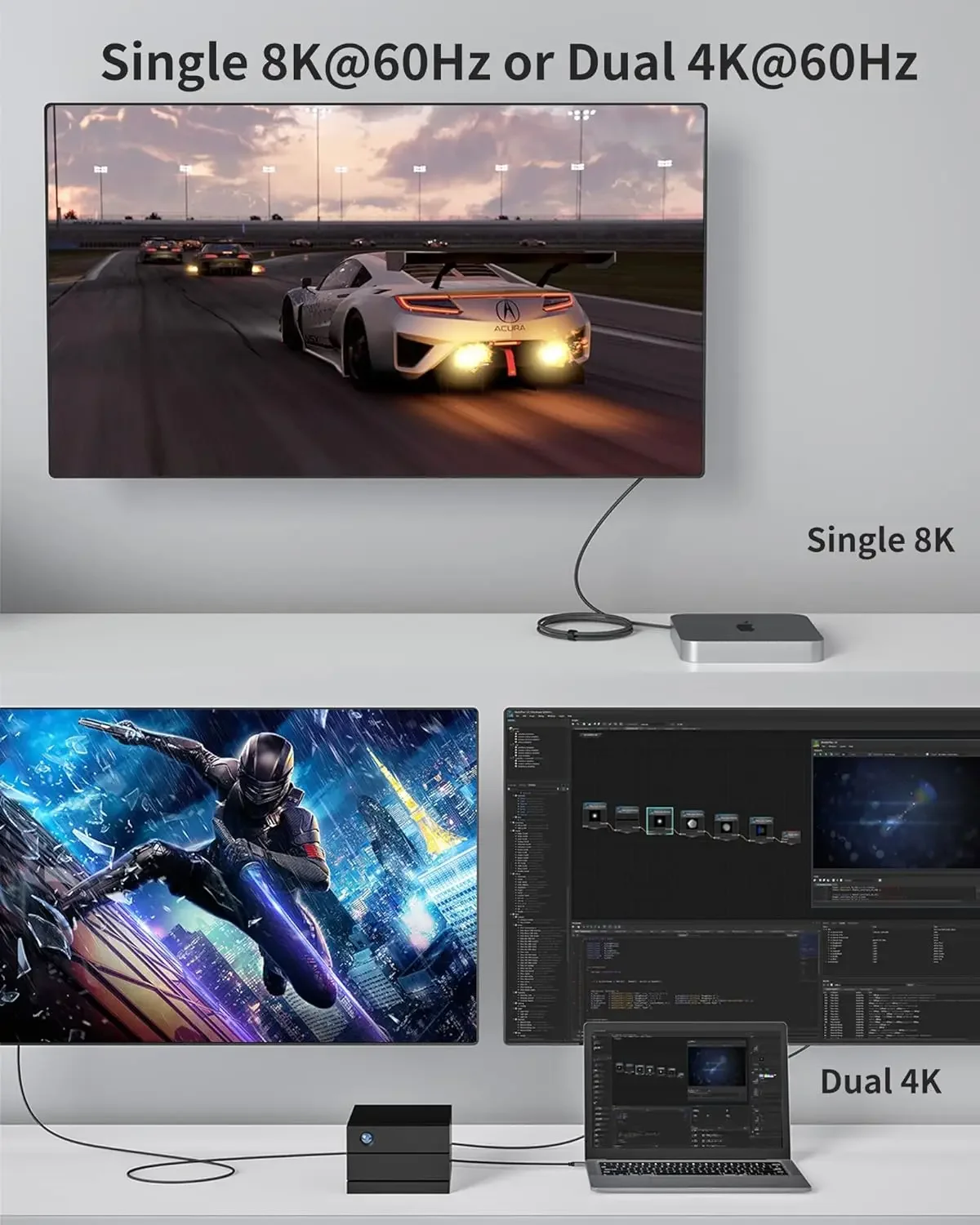 Kabel USB4 40 Gb/s Thunderbolt 4 Typ C 8K 60 Hz 240 W Kabel do szybkiego ładowania Kabel Thunderbolt 3 USB C do USB C Kabel do przesyłania danych do iPhone 15 Pro — zdjęcie produktu 3