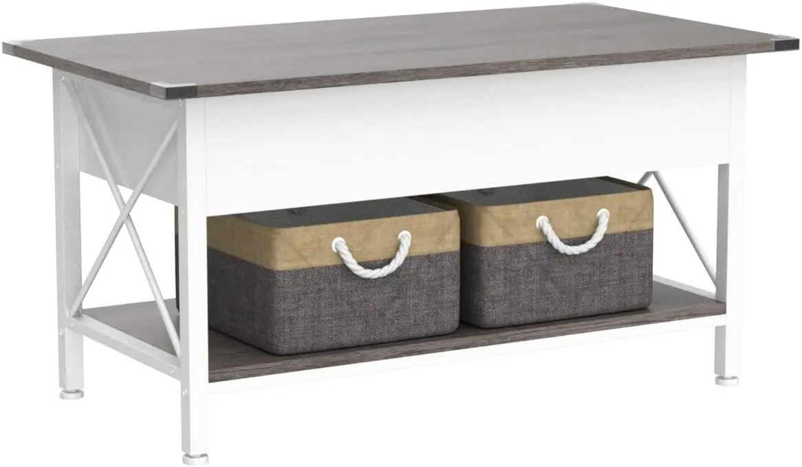 Table basse relevable avec bacs de rangement pour grill gratuits, petite table basse moderne pour salon, album, cadre