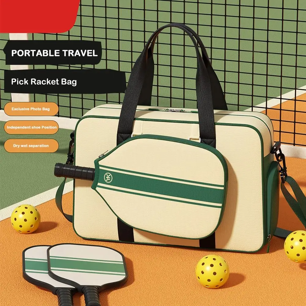 Large Capacity Pickleball Bags Waterproof with Shoe Compartment Pickleball Tote Bag Detachable Dry-wet Separation