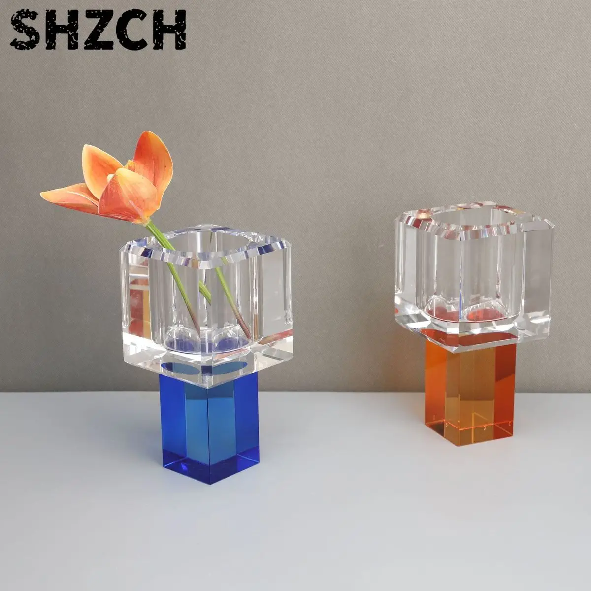 Modern Nordic Crystal Glass Vase New Arrival Home Decoration Traditional Design for Tabletop Use