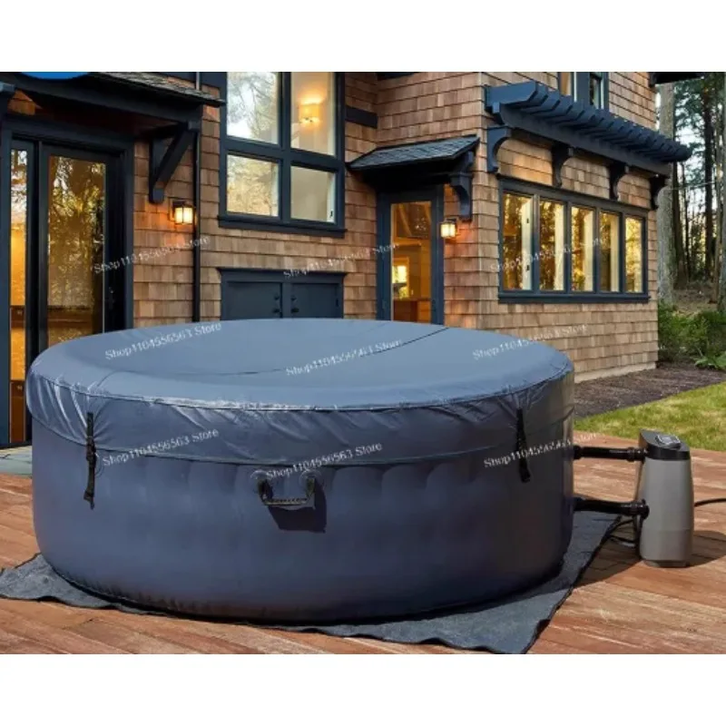 Inflatable Heated Massage Bathtub Bubble SPA Tub Home Hot Spring Bathtub for Couples Portable Relaxing Spa Pool with Massage Fun