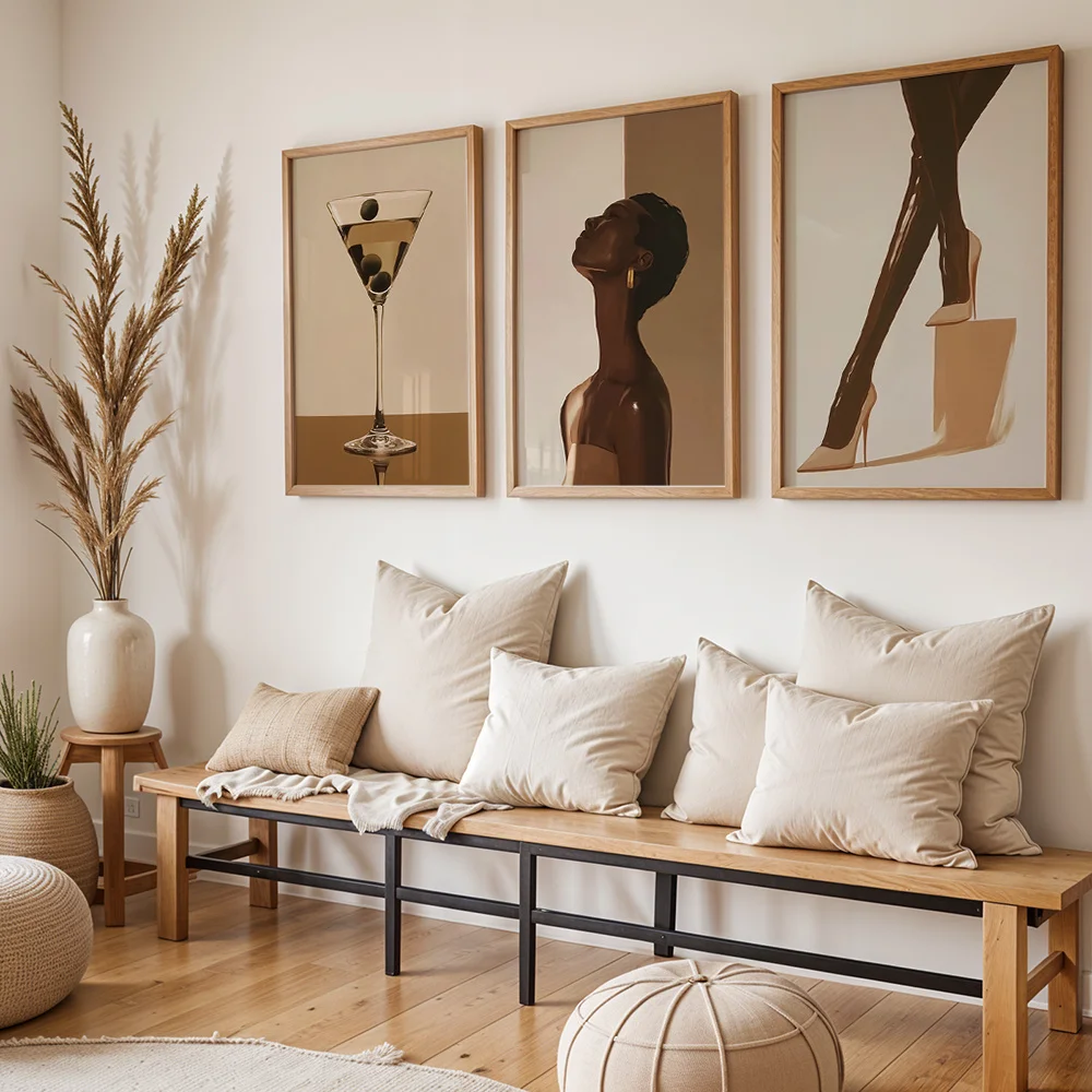 3 Pieces Of Elegant Women's High‑Legged Canvas Wall Decorations, Suitable For Bedroom And Living Room As Art Home Furnishings.