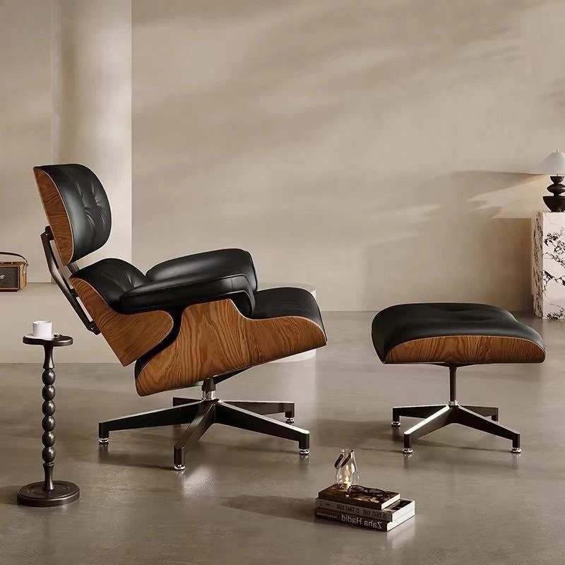 

Eames recliner original eames chair sofa chair light luxury high-end leather single designer leisure chair