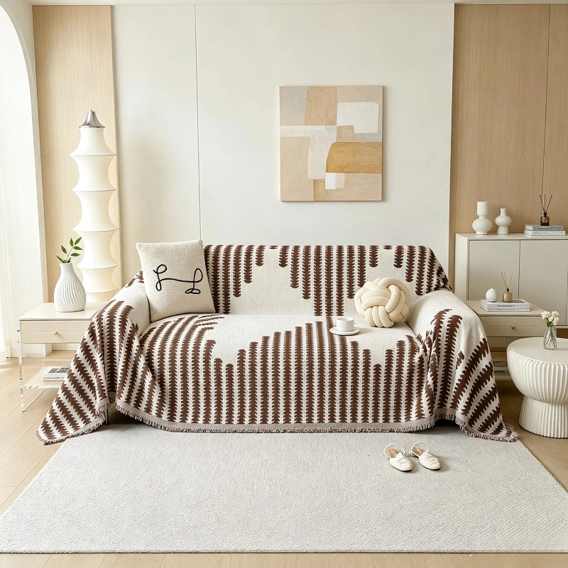 L‑Shape Sectional Sofa Towel Anti‑Slip Washable Sofa Blanket Universal Couch Furniture Protector For Living Room Sofa Decor