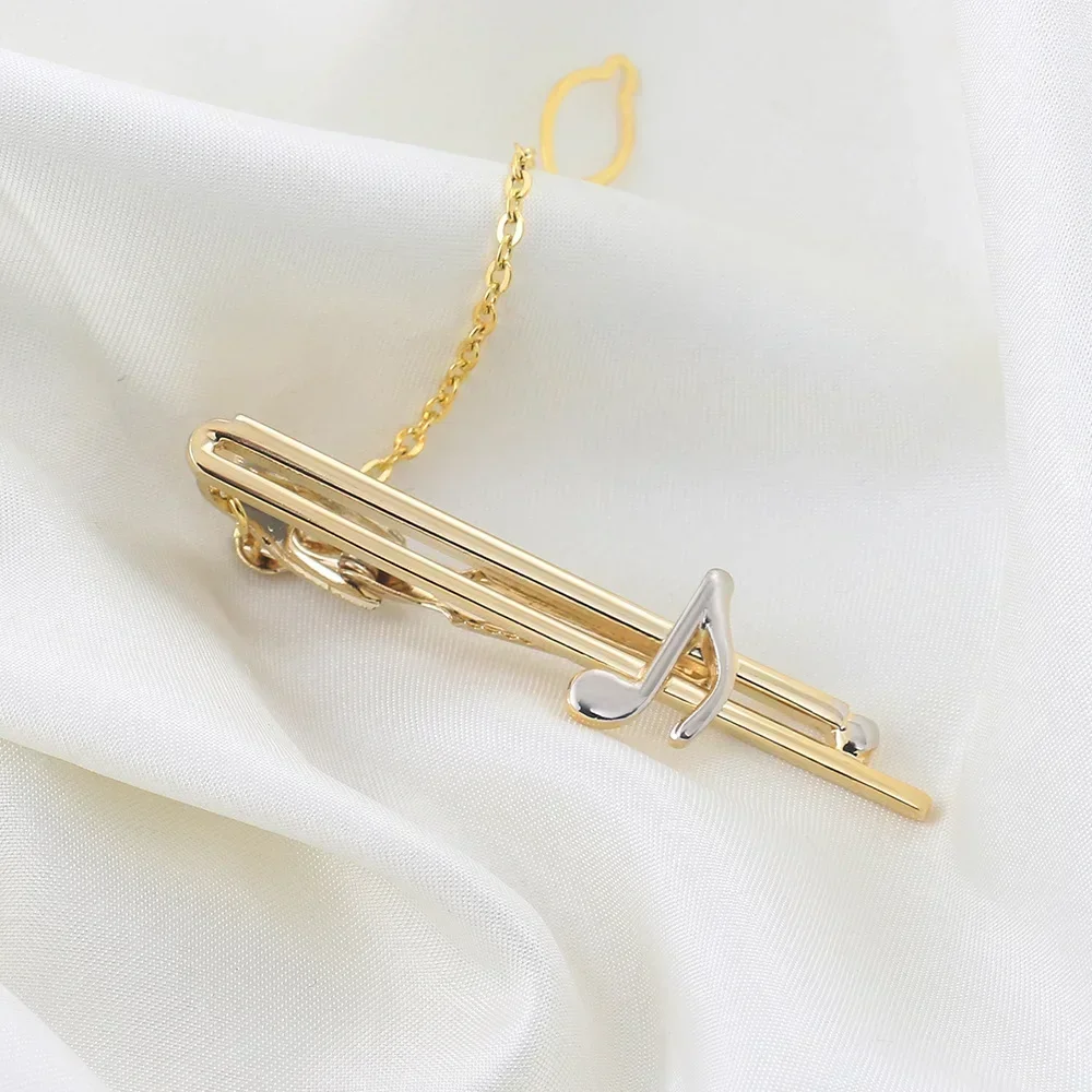 Creative Musical Instrument Note Design Dual Color Electroplated Tie Clip Men\'s Wedding Concert Dress Personalized Accessories