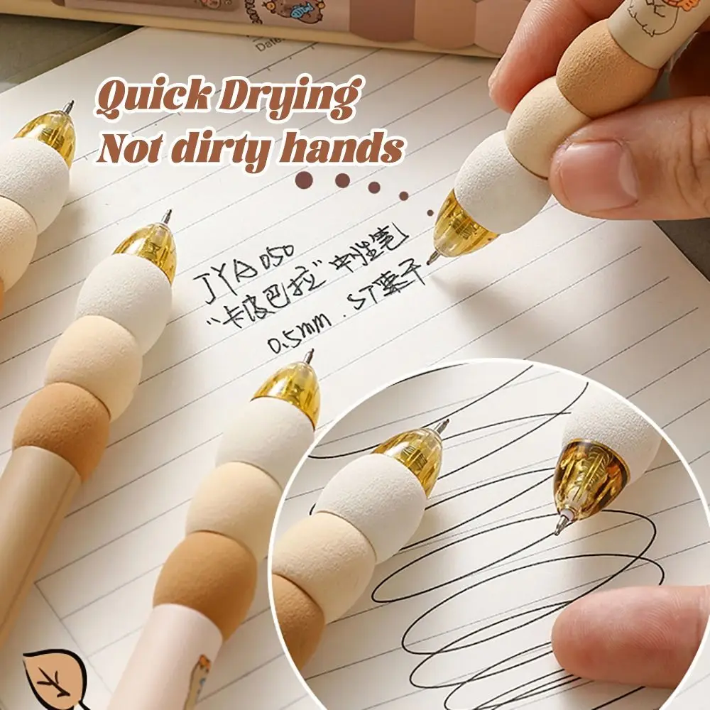 

4 шт./компл., высококачественная гелевая ручка с мягкой ручкой, 0,5 мм, синие/черные чернила, нейтральная ручка капибары, шариковая ручка типа пресса для мальчиков/девочек