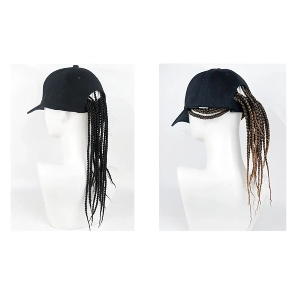

1pc Women Men Baseball Cap Hat With Dreadlocks For Wig Hip-Hop Punk Black Brown Pigtail Unisex Visors Hats