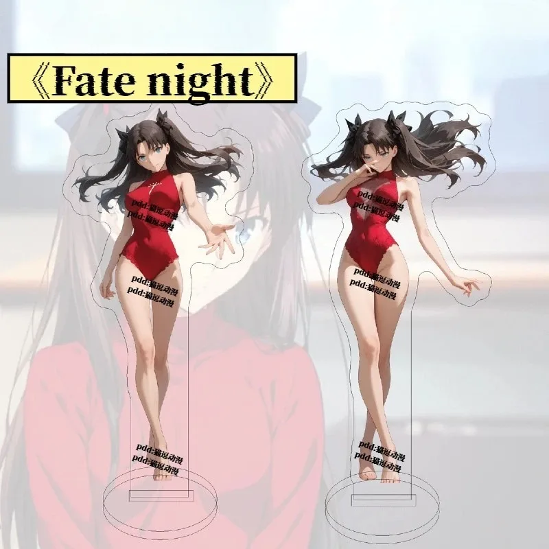 Tohsaka Rin figura acrílica con soporte serie Fate periféricos de juego dormitorio escritorio originalidad colección de adornos de dibujos animados