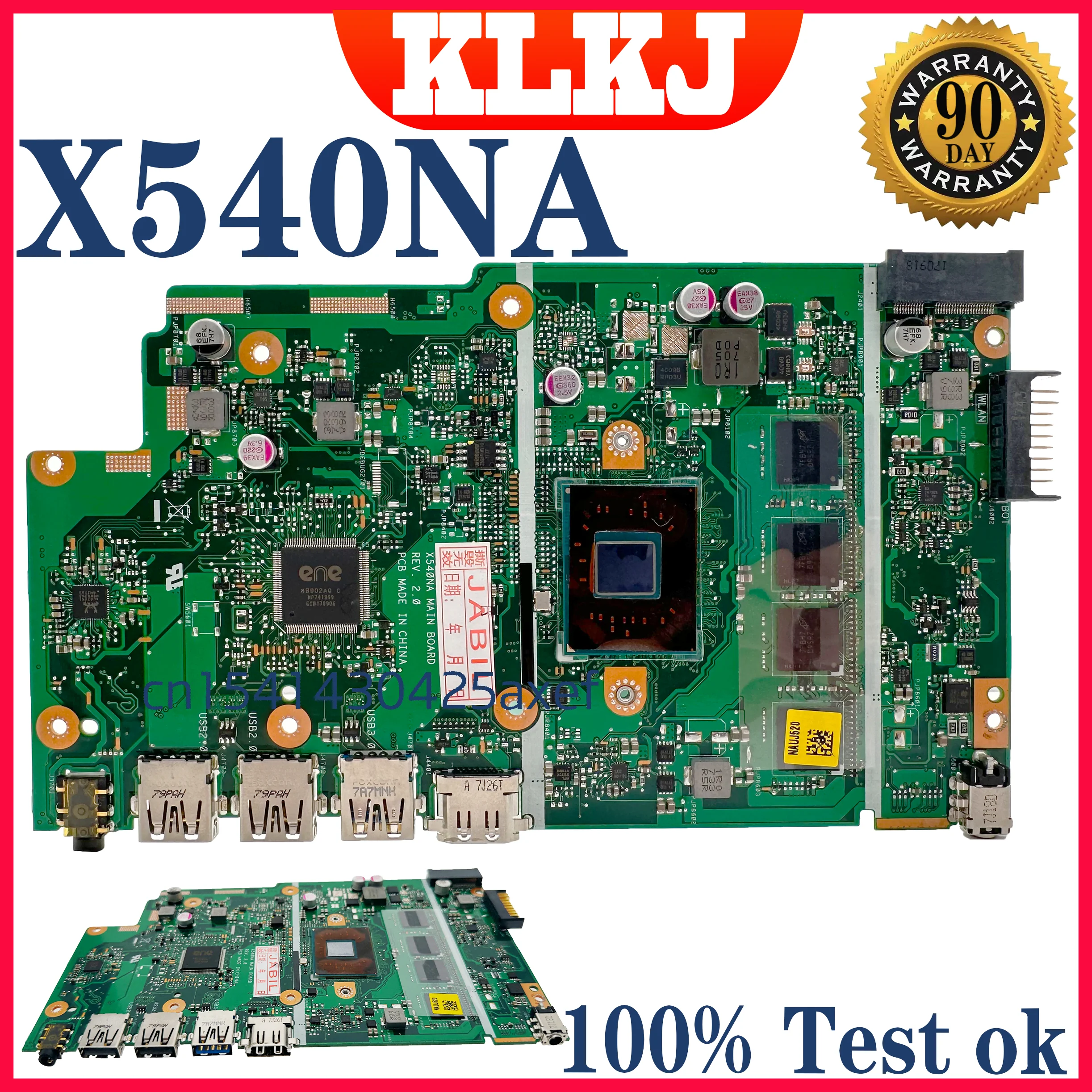 Placa base Dinzi X540NA para ordenador portátil ASUS X540N A540N D540N R540N F540N, 100% probada, RAM: 2GB-4GB, CPU: N3350-N3450-N4200