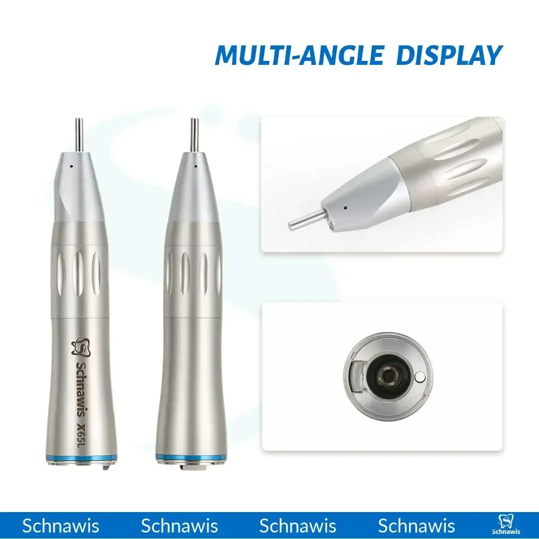 X65L Dentistry Straight Handpiece 1:1Blue Ring Straight Inner Water Handpiece with Optic Fiber Using for Dental Implant Surgery